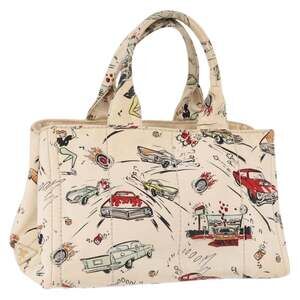 Prada Canvas Canapa M Handbag White